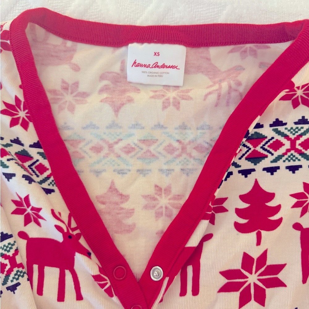 Hanna Andersson woman’s holiday long john pjs. ***size XS top & size S bottom*** - Picture 3 of 6